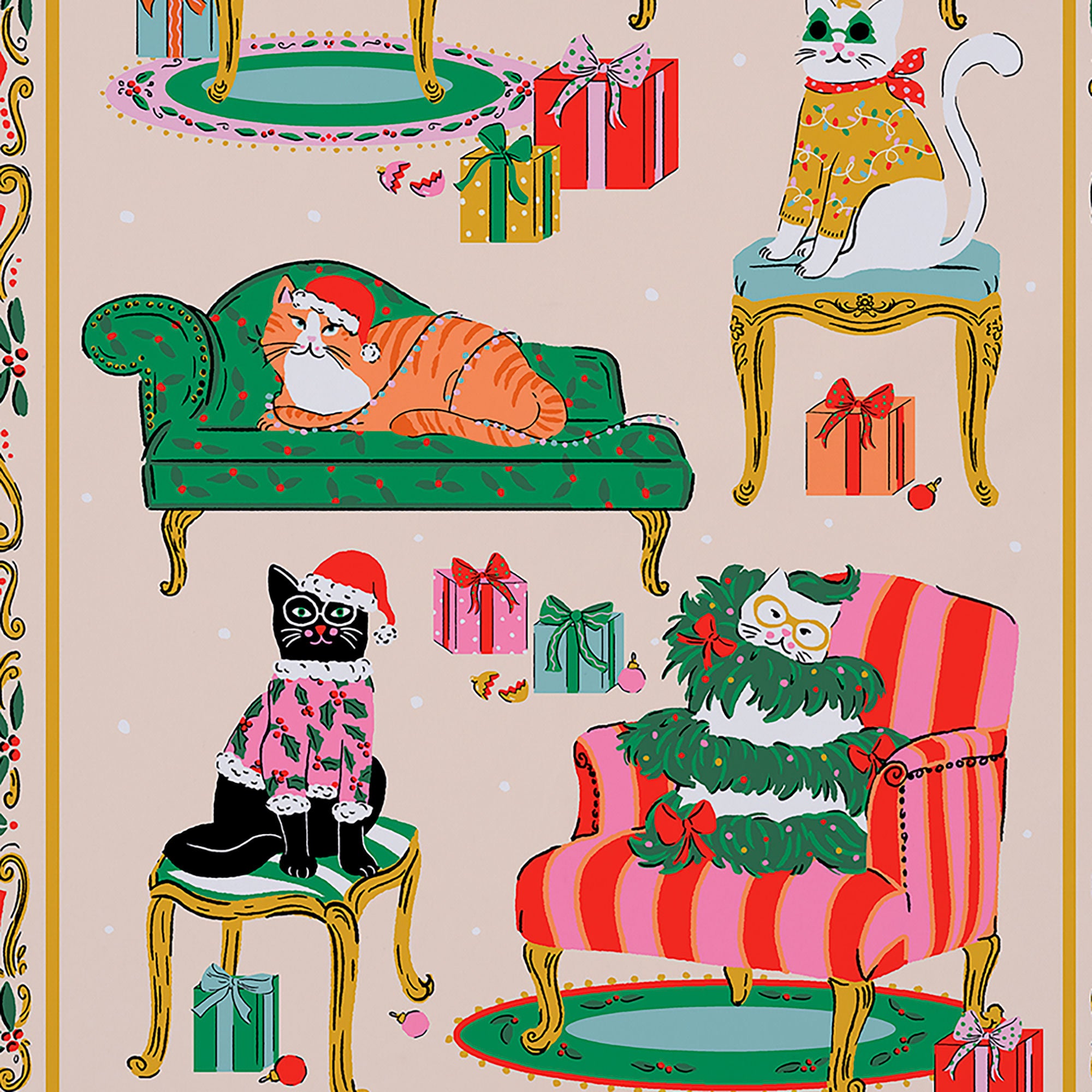 ulster-weavers-christmas-cool-cats-geschirrtuch-mehrfarbig-baumwolle image 2