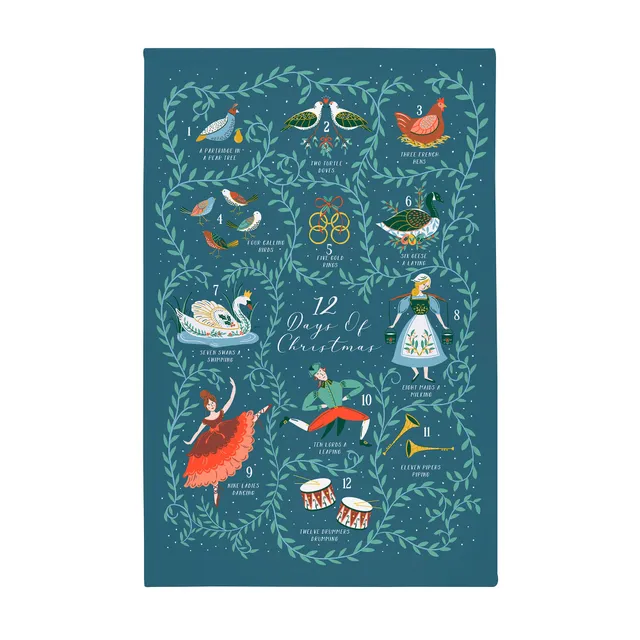 ulster-weavers-12-days-of-christmas-baumwoll-geschirrtuch-blau image 1