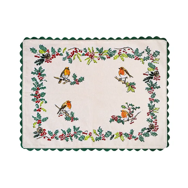 ulster-weavers-christmas-robins-tischsets-2er-set-baumwolle-in-gr-n image 1