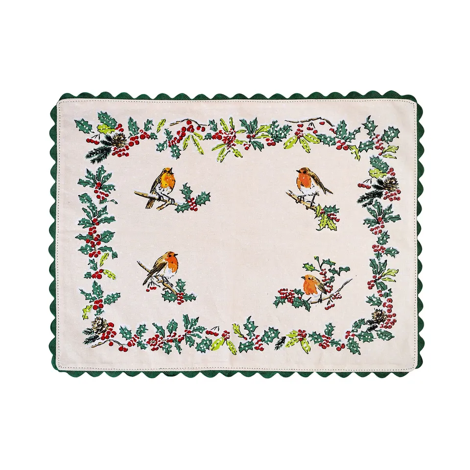 ulster-weavers-christmas-robins-tischsets-2er-set-baumwolle-in-gr-n image 1