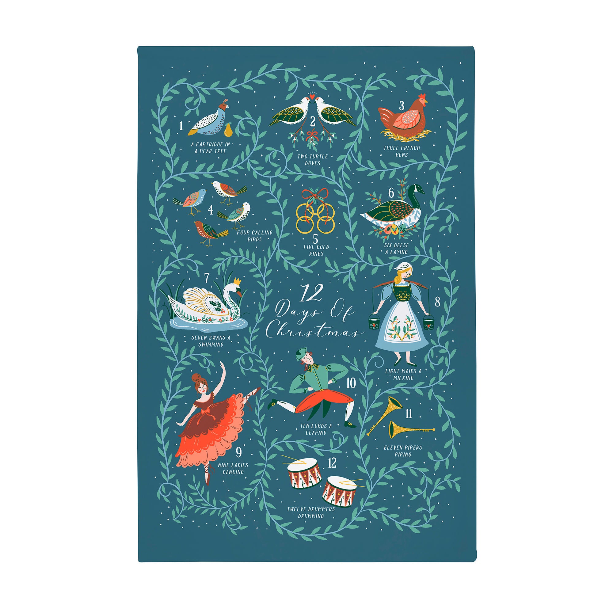 ulster-weavers-12-days-of-christmas-baumwoll-geschirrtuch-blau image 1