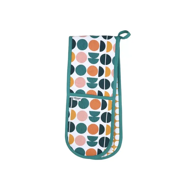 dexam-retro-spot-doppel-ofenhandschuh-teal-recycling-baumwolle image 1
