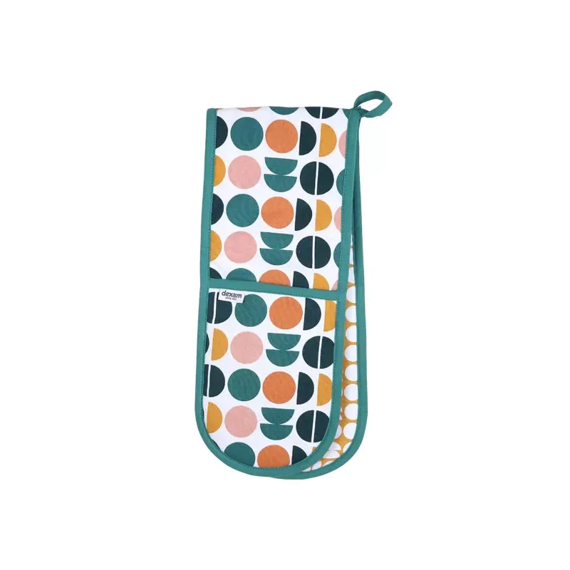 dexam-retro-spot-doppel-ofenhandschuh-teal-recycling-baumwolle image 1