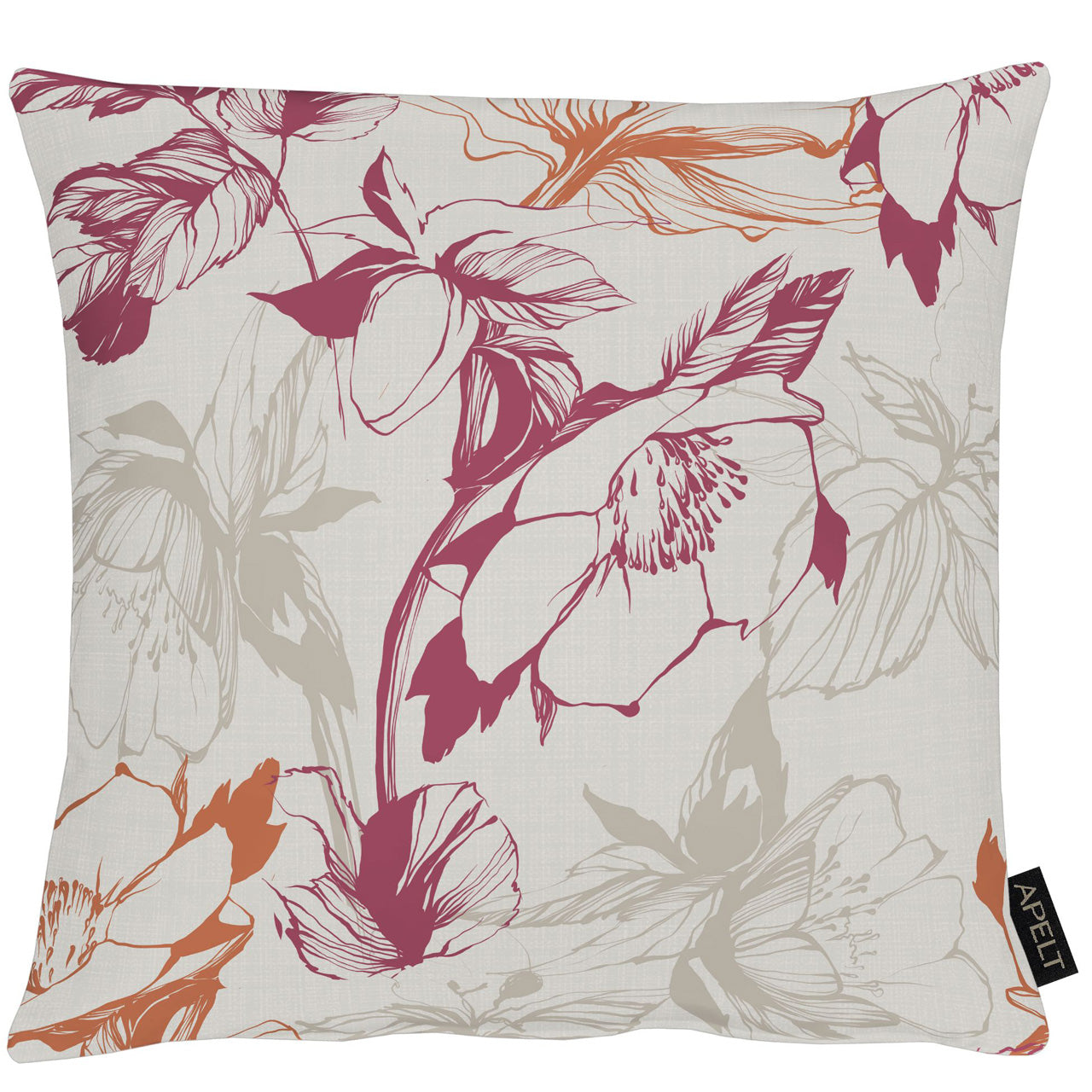 apelt-7403-kissen-linear-gezeichnetes-blumenmotiv-quadratisch-inkl-f-llung image 1