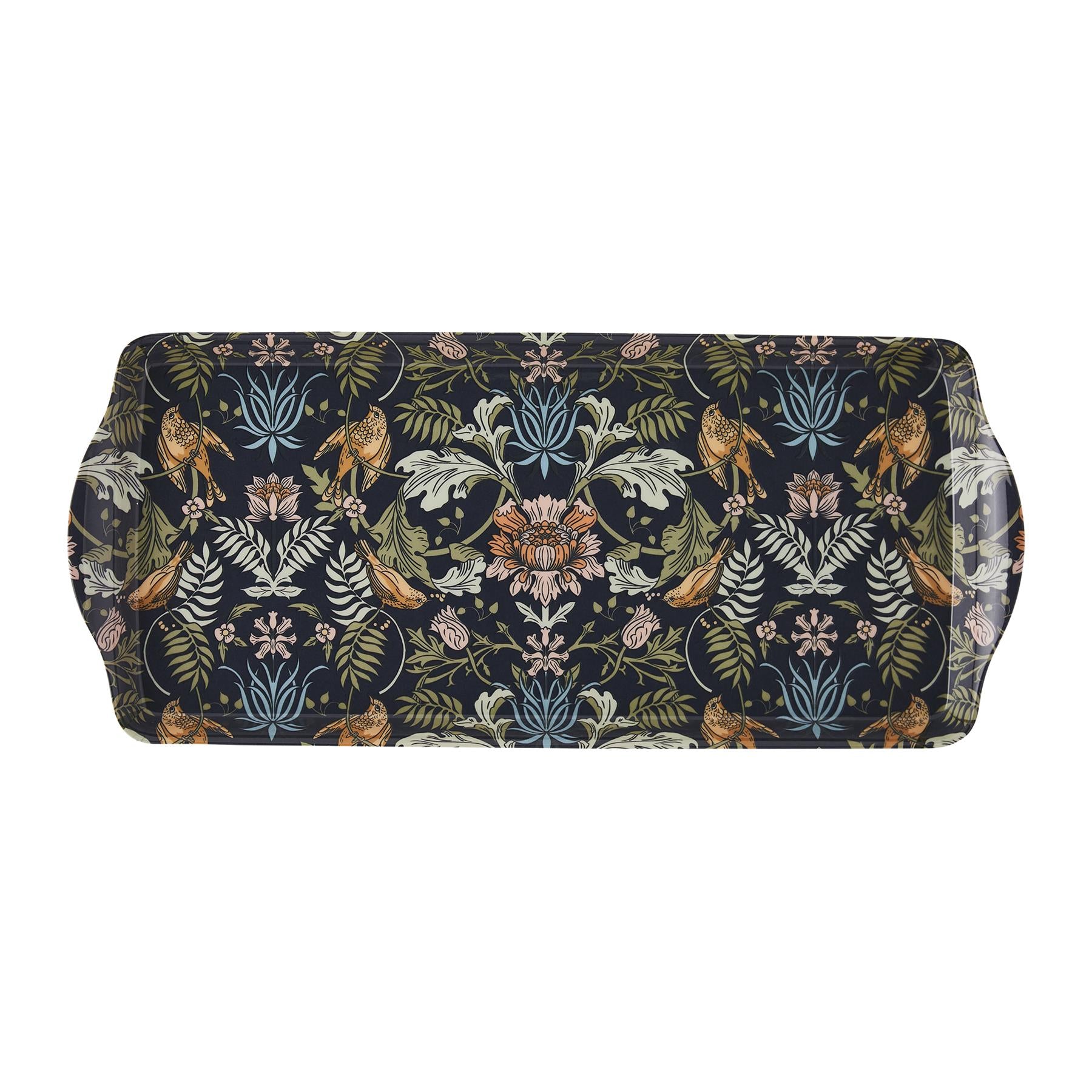 ulster-weavers-finch-flower-kleines-serviertablett-navy image 1