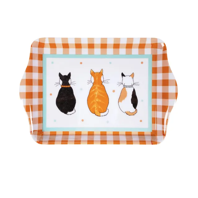 ulster-weavers-cats-in-waiting-2026-serviertablett-melamin-in-orange image 1