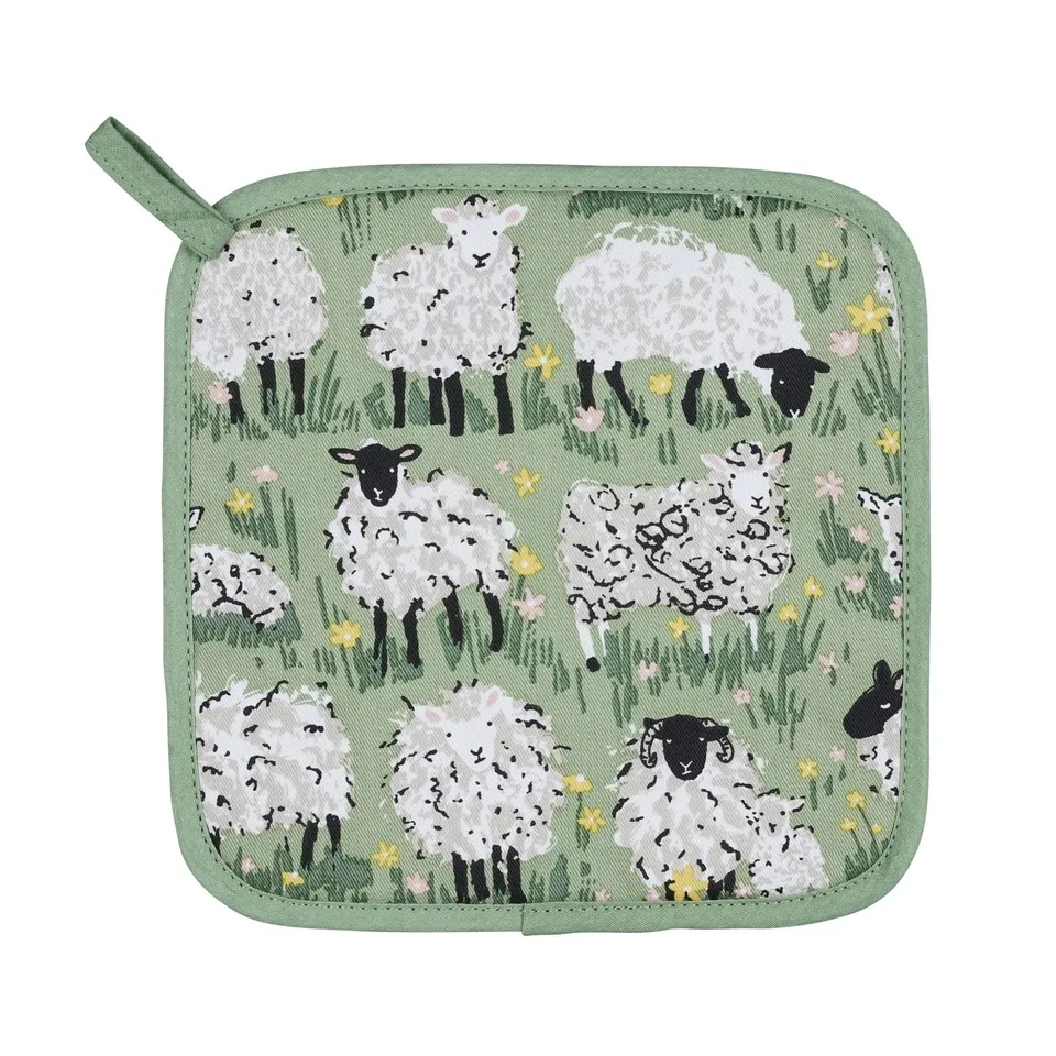 ulster-weavers-woolly-sheep-topfuntersetzer-gr-n-baumwolle image 1