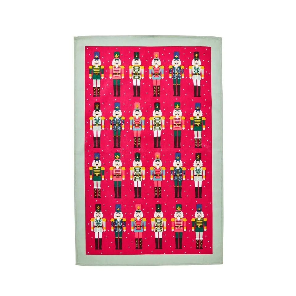 ulster-weavers-nutcracker-parade-geschirrtuch-rot-aus-recycling-baumwolle image 1