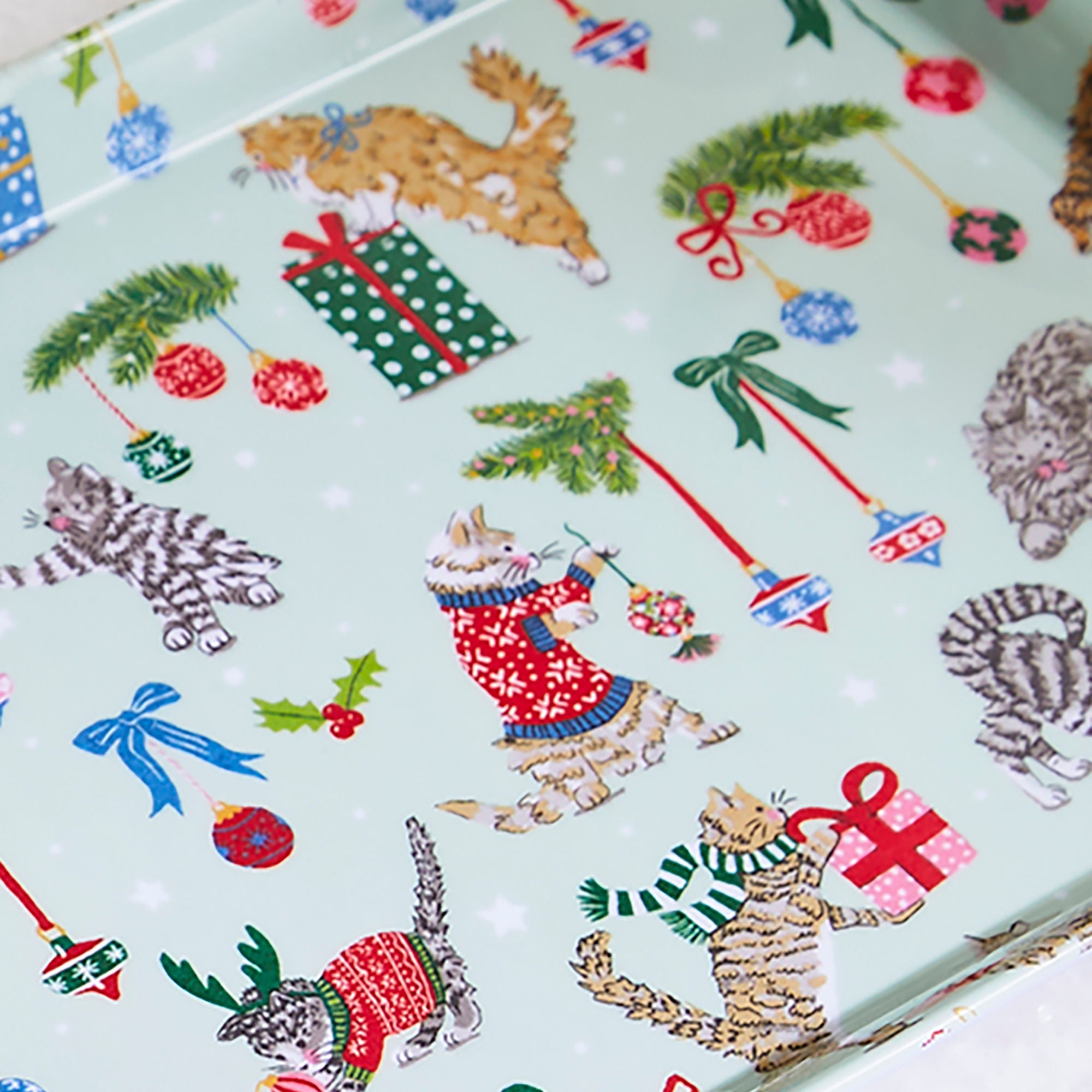 ulster-weavers-christmas-cats-serviertablett-klein-seafoam-melamin image 4