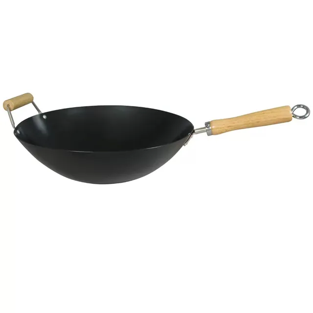 dexam-wok-36-cm-carbonstahl-antihaft-mit-helper-handle image 1