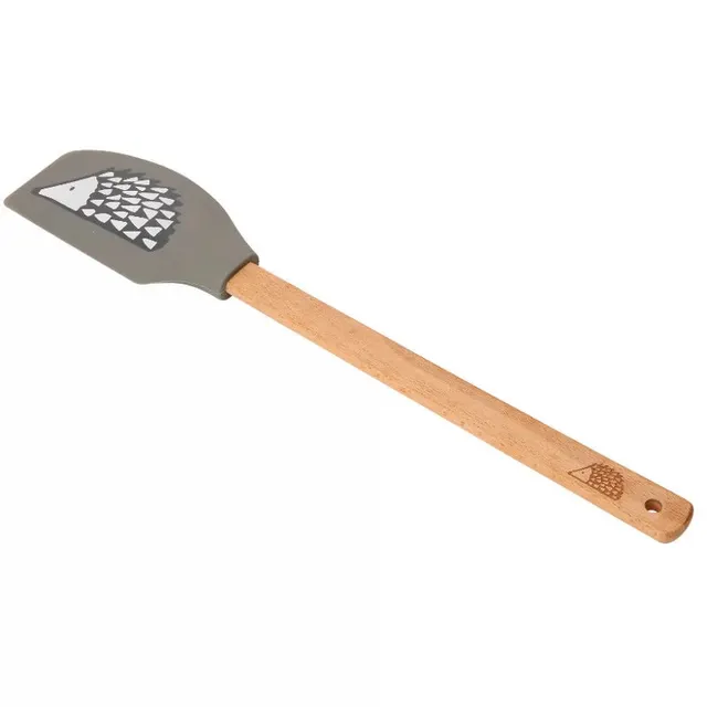 scion-spike-mini-silikon-teigschaber-grau-mit-buchenholzgriff image 1