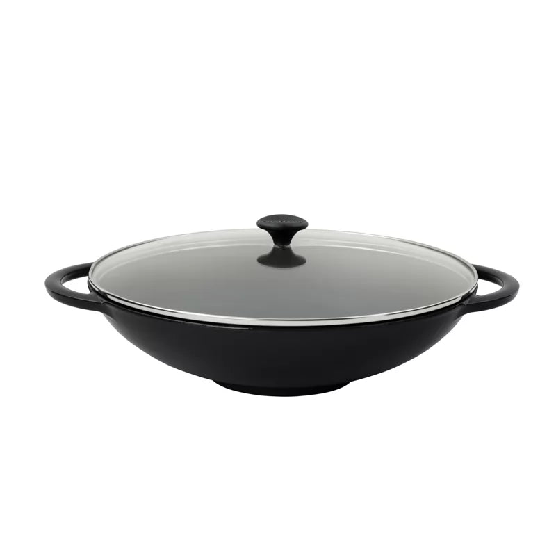 dexam-chasseur-wok-mit-glasdeckel-4-5-l-gusseisen image 1