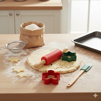 dexam-christmas-cracker-kinderbackset-ausstecher-stern-lebkuchenmann-mit-mini-ro image 2
