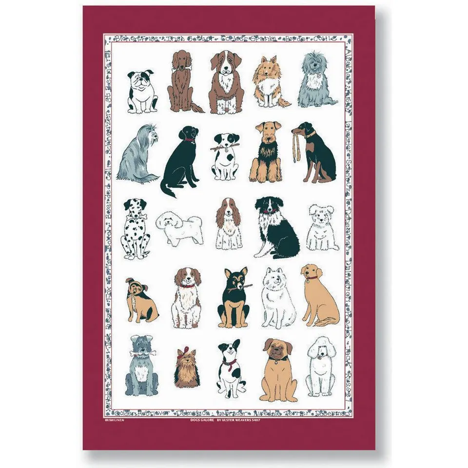 ulster-weavers-dogs-galore-geschirrtuch-baumwolle-rot image 1