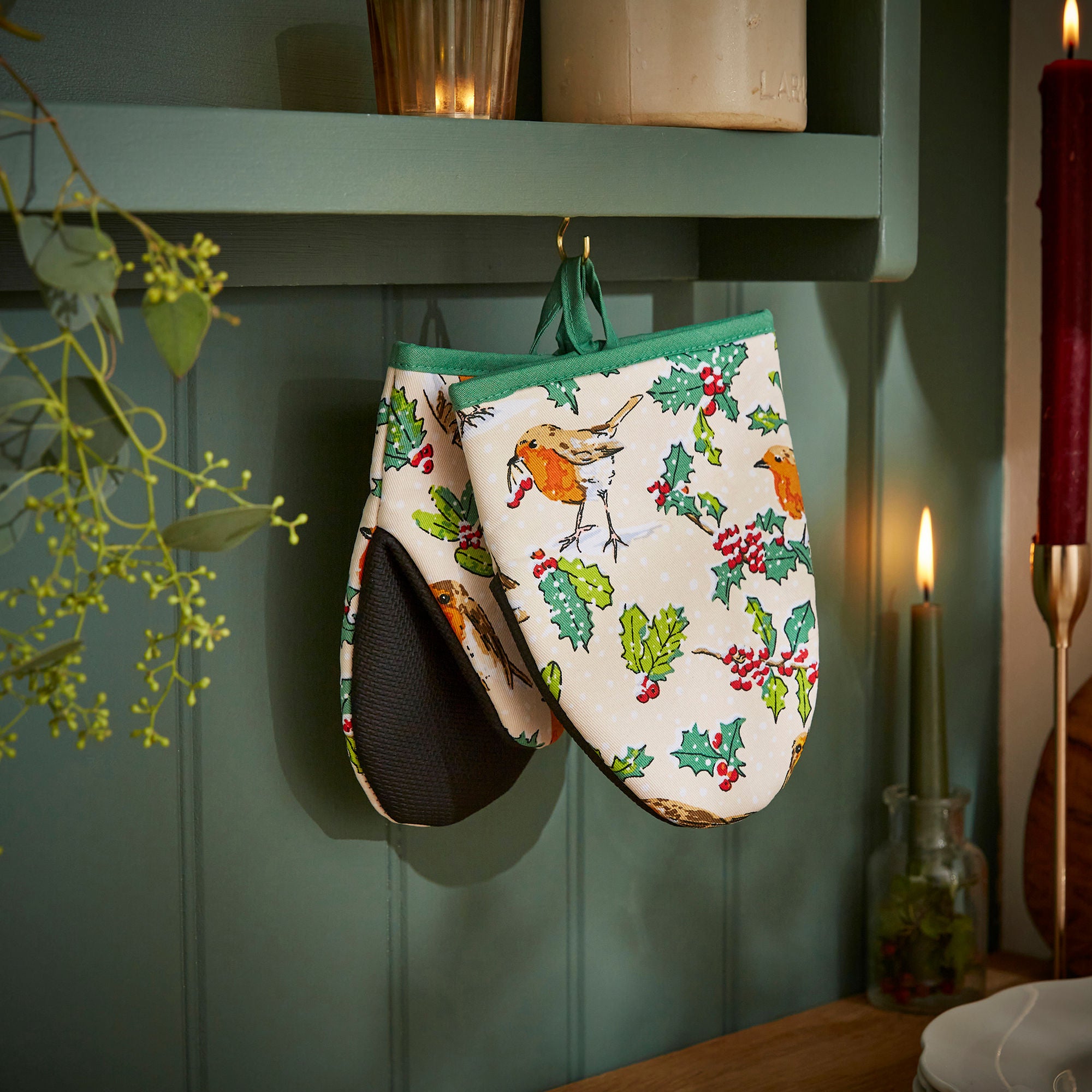 ulster-weavers-christmas-robins-topfhandschuhe-paar-in-gr-n image 2