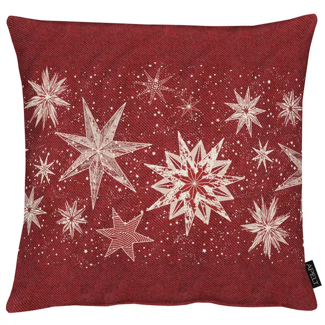 apelt-5843-kissen-weihnachtliche-sterne-jacquard-lurex-inkl-f-llung image 1
