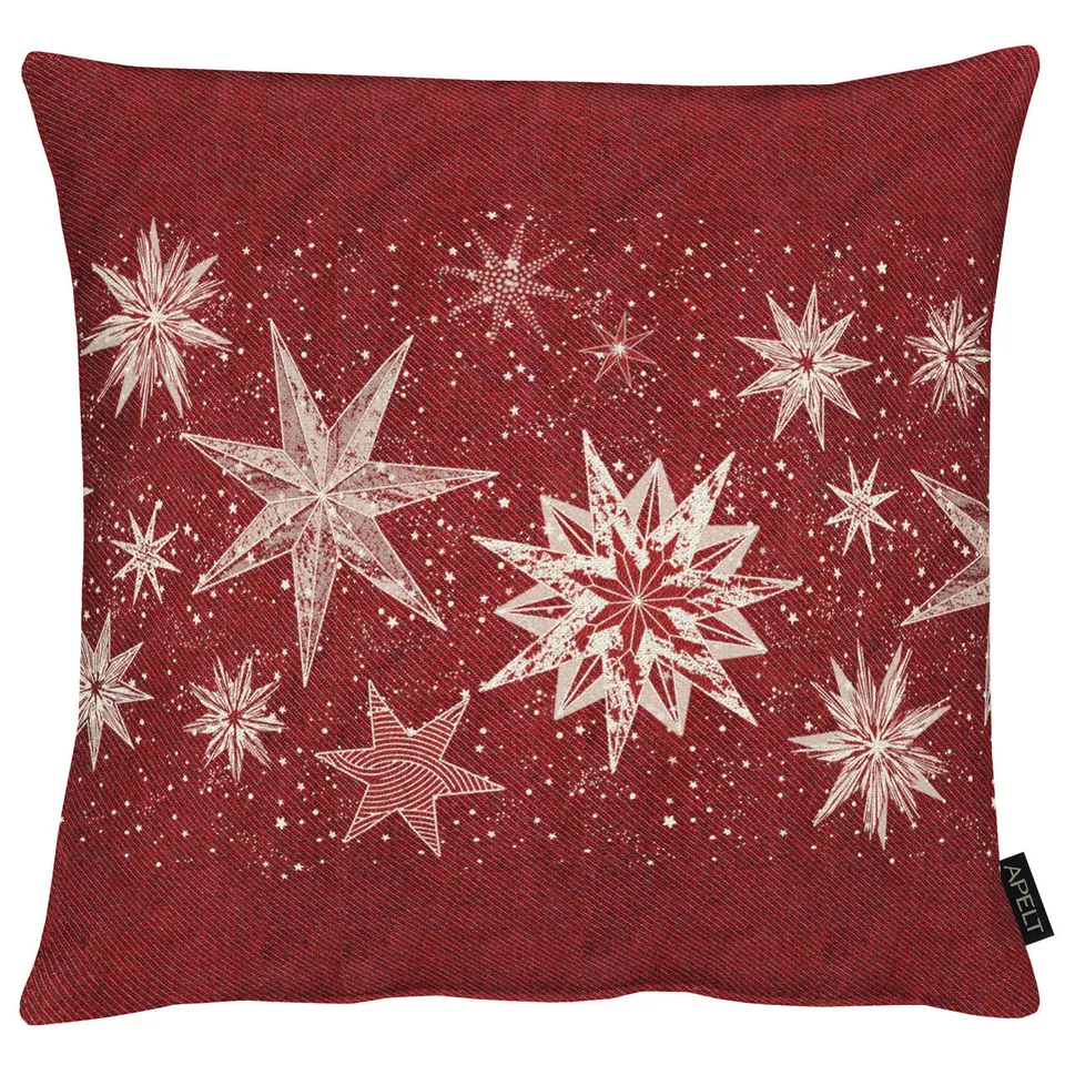 apelt-5843-kissen-weihnachtliche-sterne-jacquard-lurex-inkl-f-llung image 1