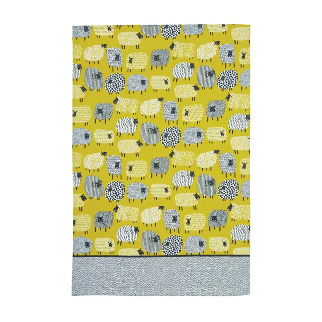 ulster-weavers-dotty-sheep-baumwoll-geschirrtuch-in-gelb image 1