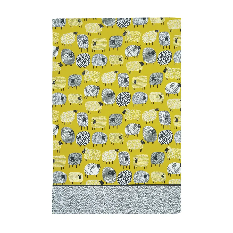 ulster-weavers-dotty-sheep-baumwoll-geschirrtuch-in-gelb image 1