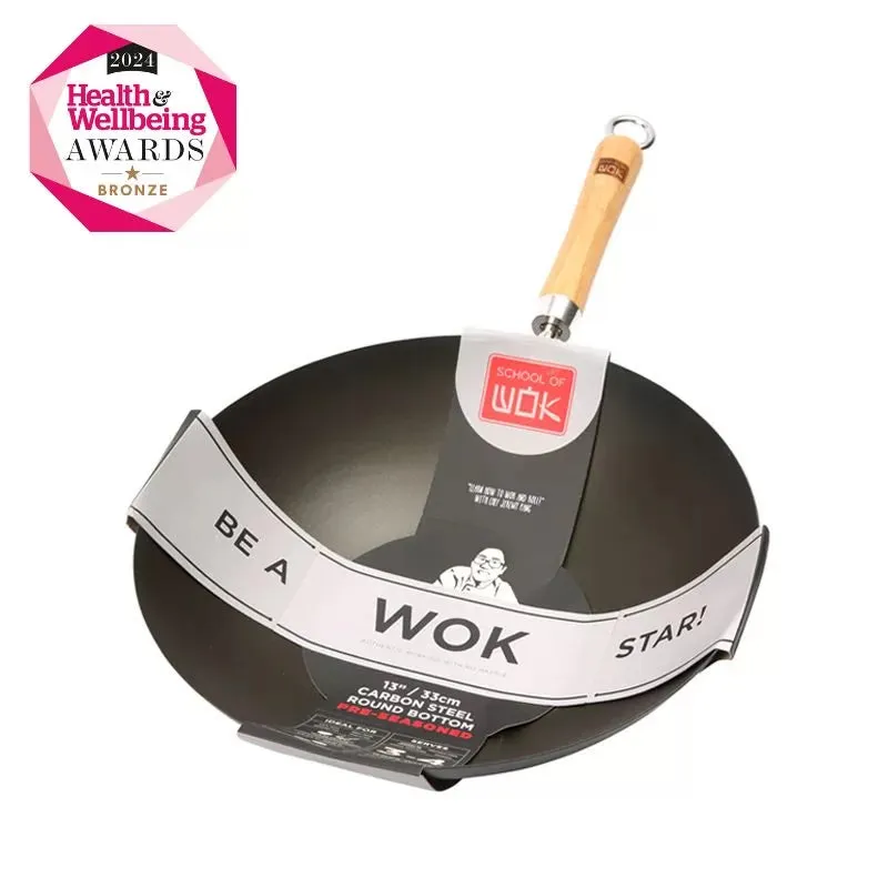 school-of-wok-rundboden-wok-33-cm-vor-gew-rzter-carbonstahl-wok image 1