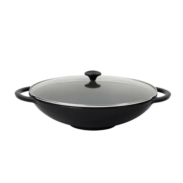 dexam-chasseur-wok-mit-glasdeckel-4-5-l-gusseisen image 1