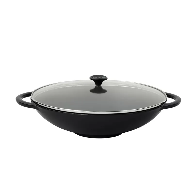 dexam-chasseur-wok-mit-glasdeckel-4-5-l-gusseisen image 1