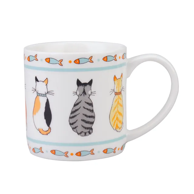 ulster-weavers-cats-in-waiting-bone-china-tasse-orange-porzellan image 1