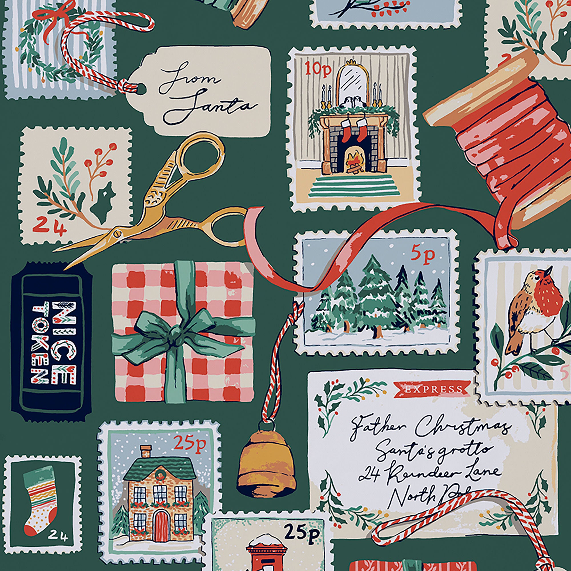 ulster-weavers-letters-to-santa-geschirrtuch-baumwolle-gr-n-74x48cm image 2