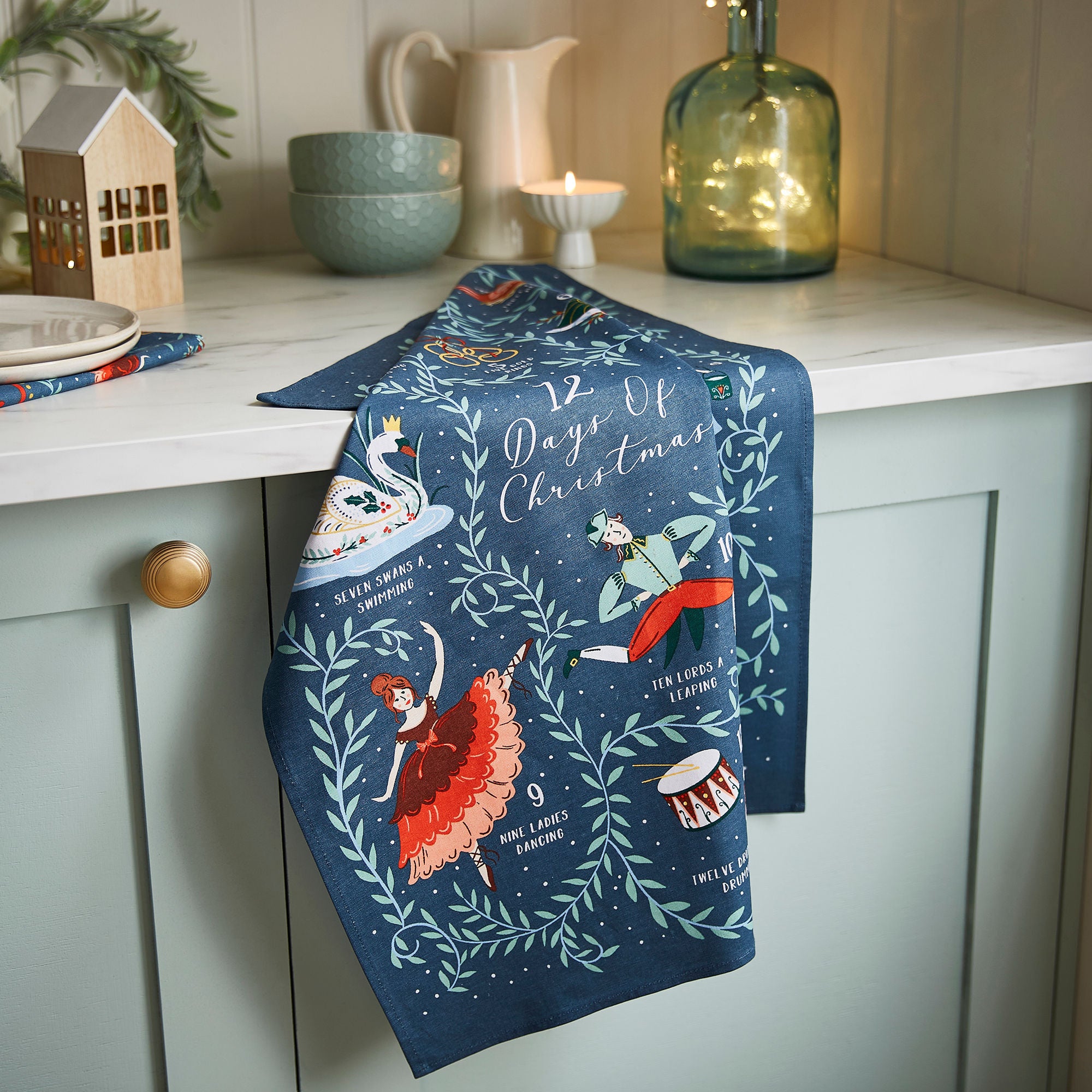 ulster-weavers-12-days-of-christmas-baumwoll-geschirrtuch-blau image 2