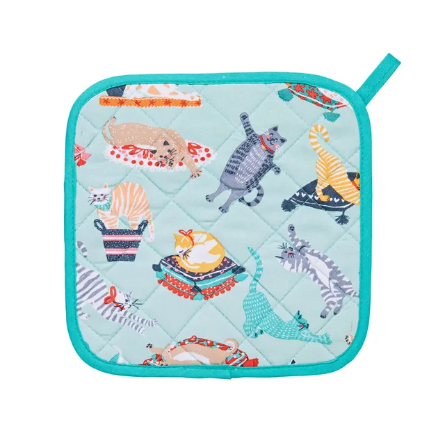 ulster-weavers-kitty-cats-topfuntersetzer-in-blau image 1