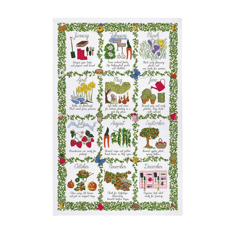 ulster-weavers-gardeners-calendar-baumwoll-geschirrtuch-in-gr-n image 1