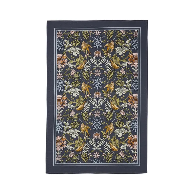 ulster-weavers-finch-flower-baumwoll-geschirrtuch-in-navy image 1