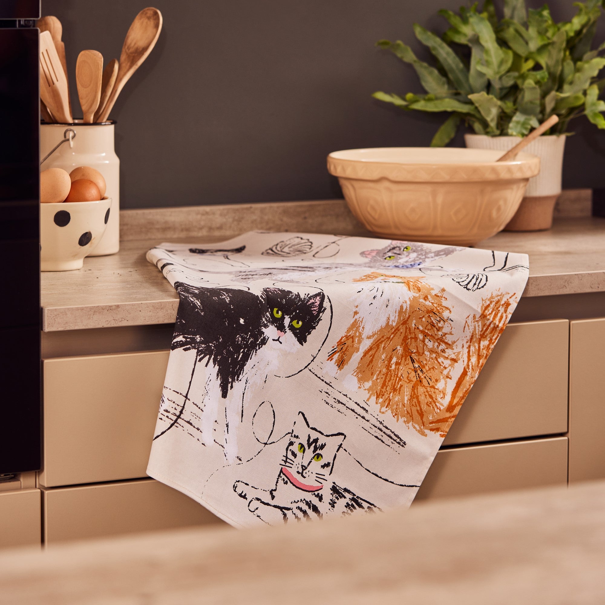 ulster-weavers-feline-friends-geschirrtuch-baumwolle-in-grau image 2