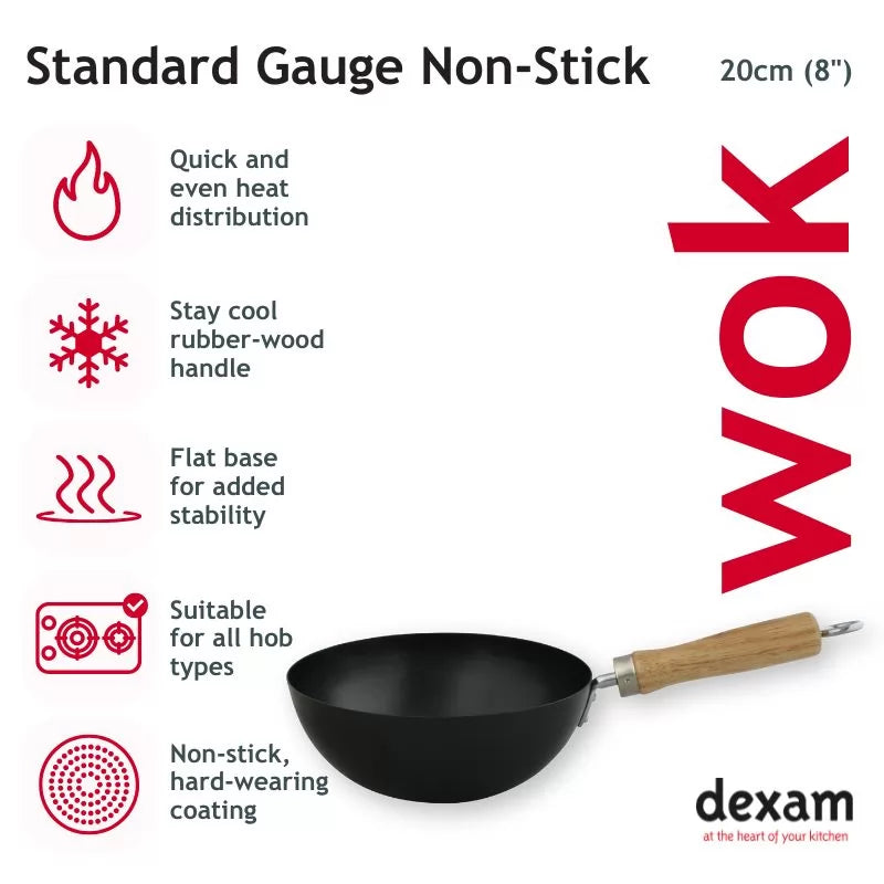 dexam-wok-20-cm-standard-gauge-aus-non-stick-kohlenstoffstahl image 3