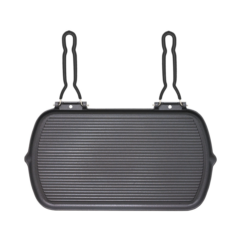 invicta-supergrill-50-cm-gusseisen-grillpfanne-schwarz-mit-klappgriffen image 1
