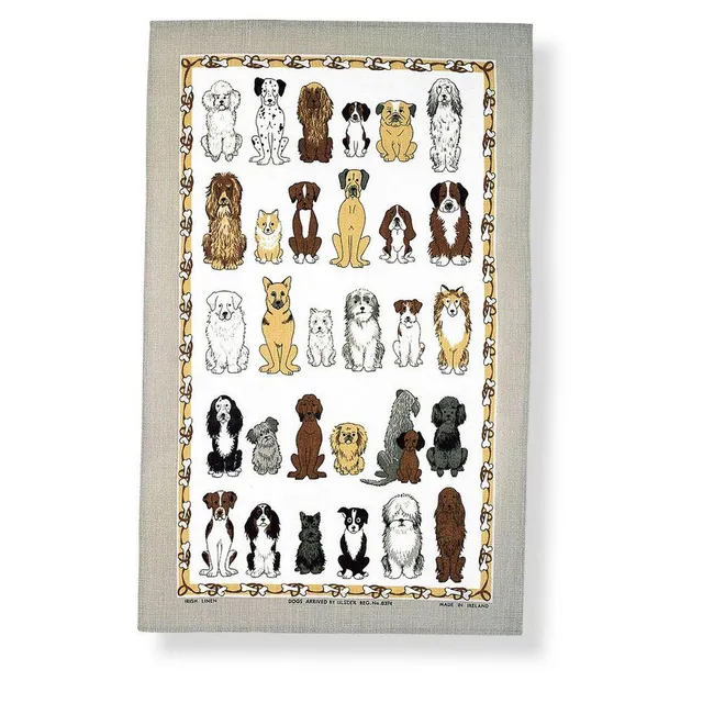 ulster-weavers-dogs-arrived-geschirrtuch-aus-baumwolle-in-braun-gelb image 1