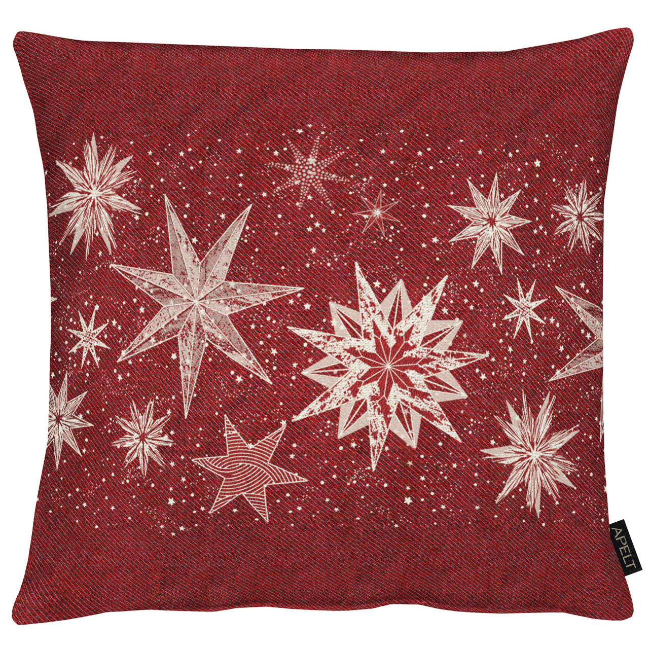 apelt-5843-kissen-weihnachtliche-sterne-jacquard-lurex-inkl-f-llung image 1