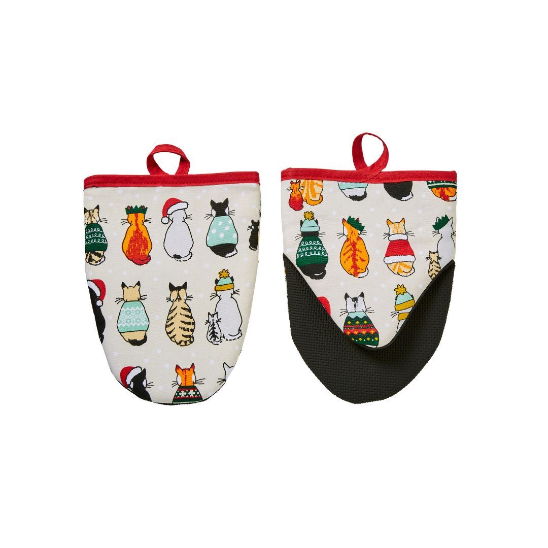 ulster-weavers-christmas-cats-in-waiting-topfhandschuhe-paar-rot-cream image 1