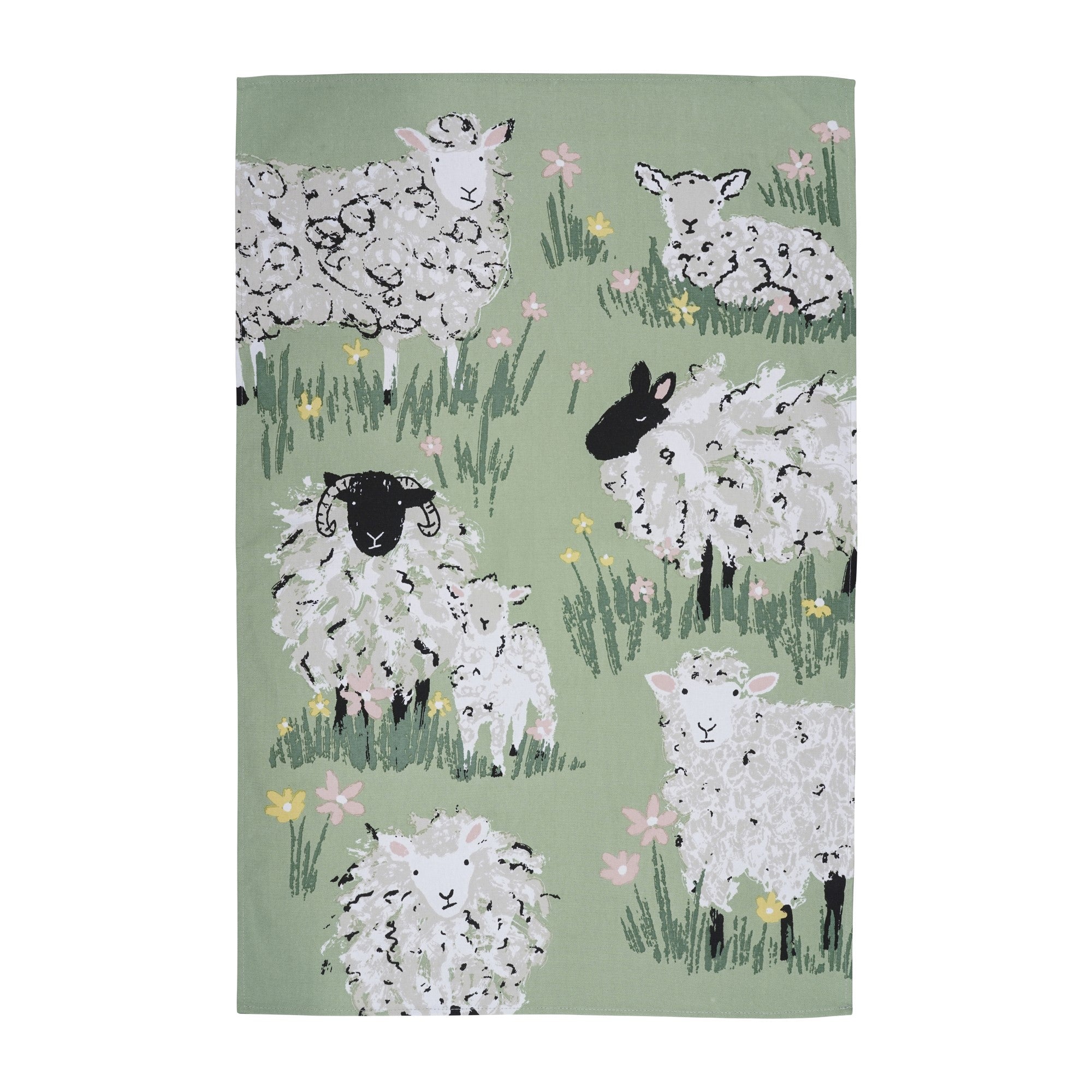 ulster-weavers-woolly-sheep-geschirrtuch-baumwolle-gr-n image 1
