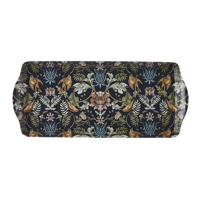 ulster-weavers-finch-flower-kleines-serviertablett-navy image 1