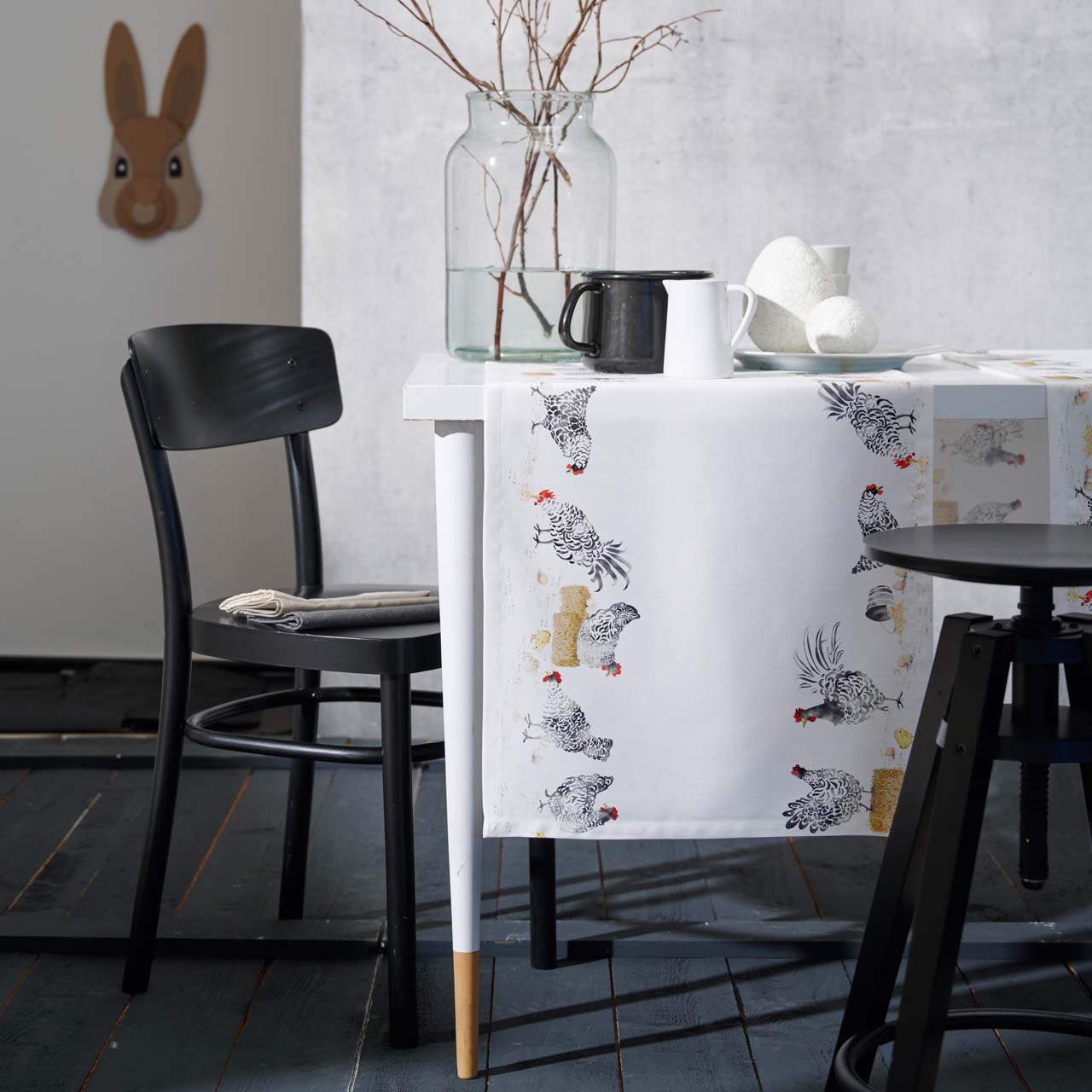 apelt-6811-kissenbezug-happy-easter-schwarz-wei-e-h-hner image 3
