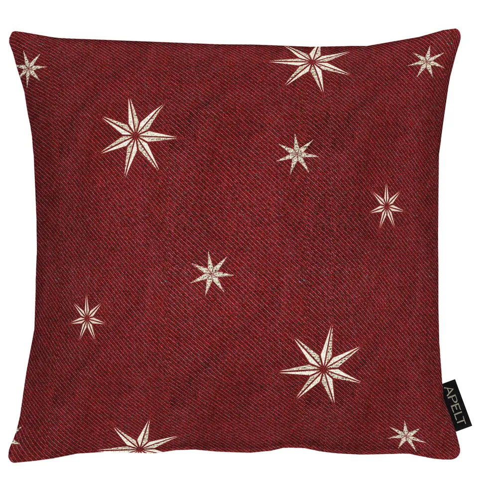 apelt-5842-kissenbezug-weihnachts-sterne-lurex-jacquard-quadratisch image 1