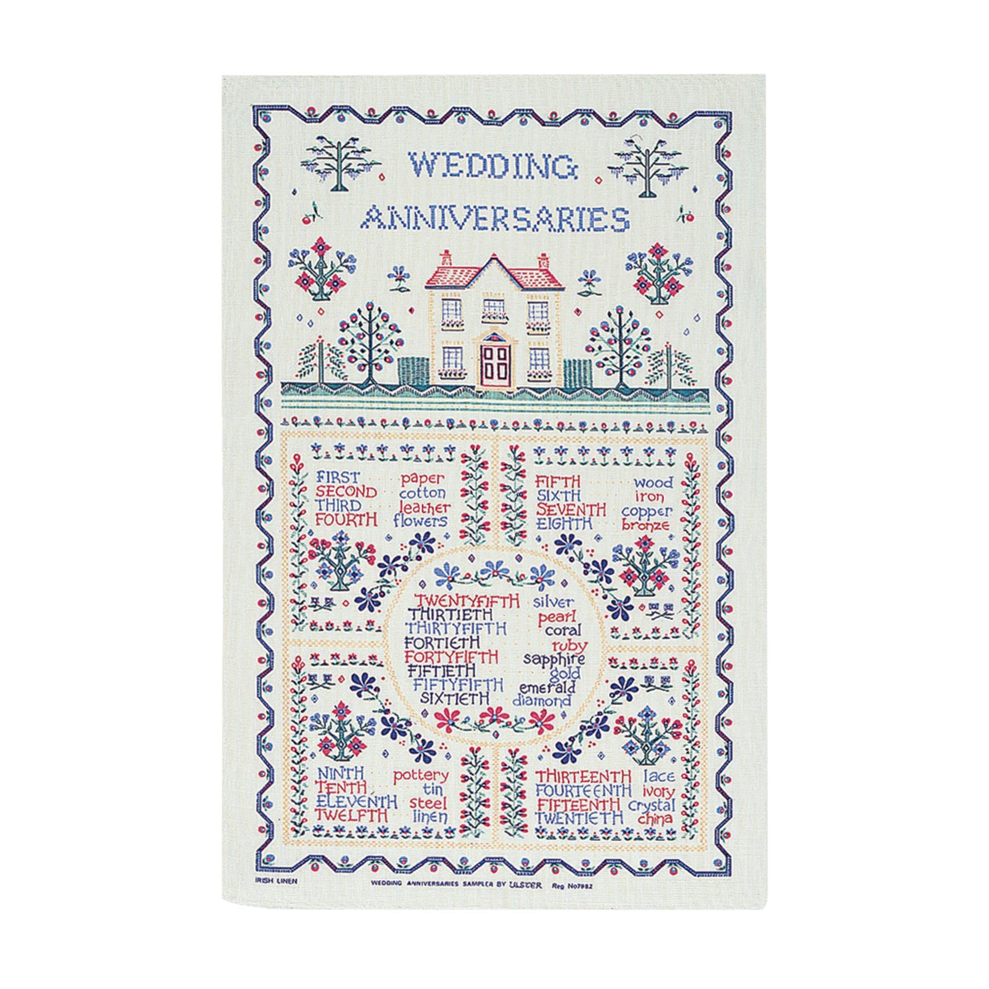 ulster-weavers-wedding-sampler-baumwoll-geschirrtuch-gelb image 1