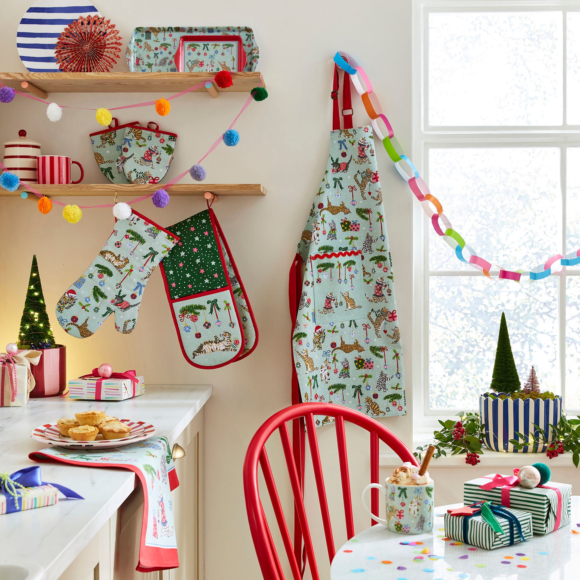 ulster-weavers-christmas-cats-baumwoll-sch-rze-seafoam image 3