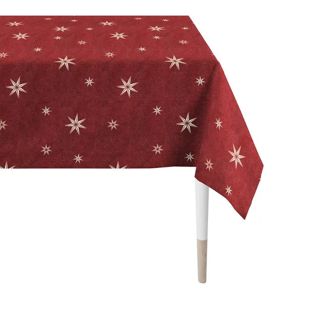 apelt-5842-tischdecke-weihnachtliche-sterne-lurex-jacquard image 1