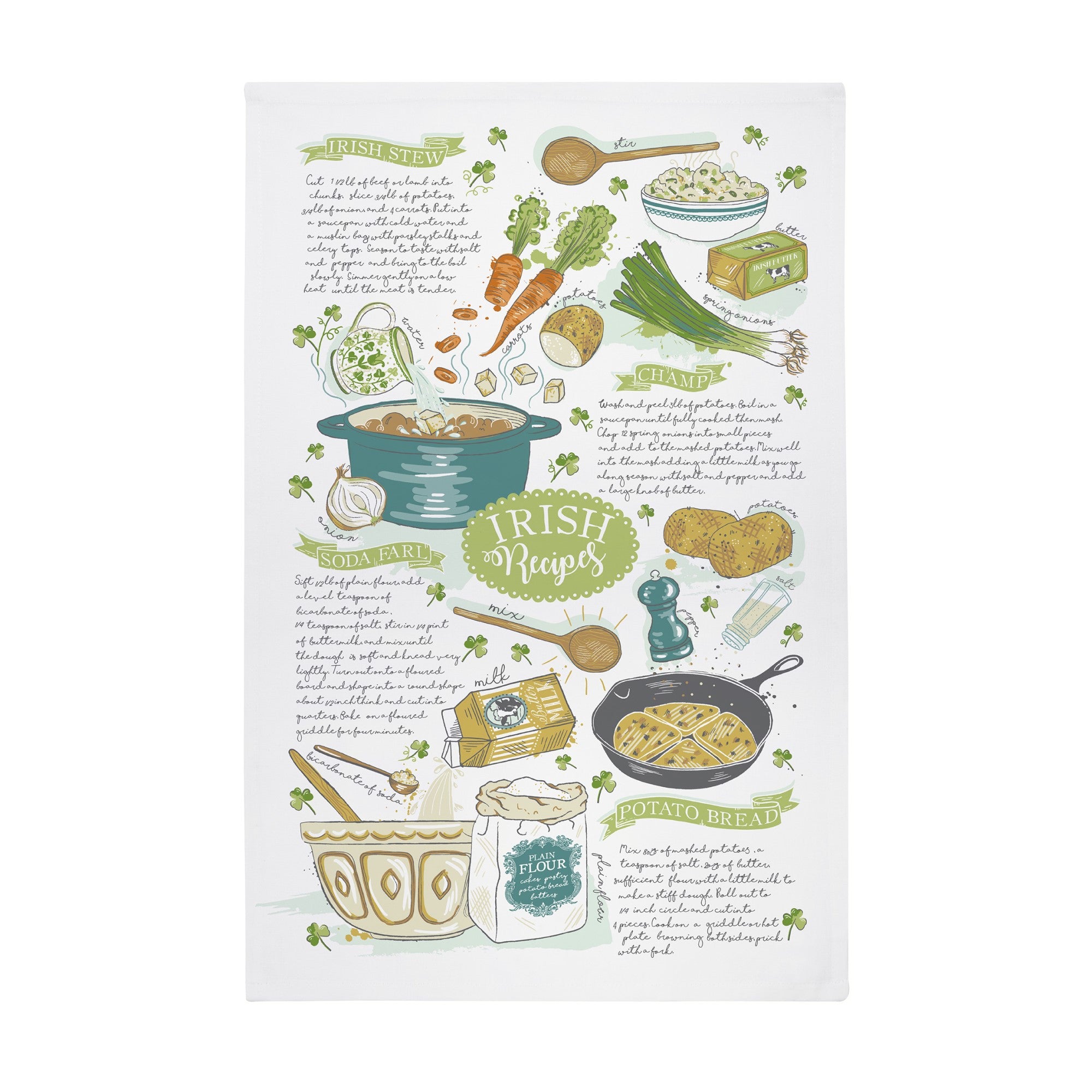 ulster-weavers-irish-recipes-baumwoll-geschirrtuch-gr-n image 1