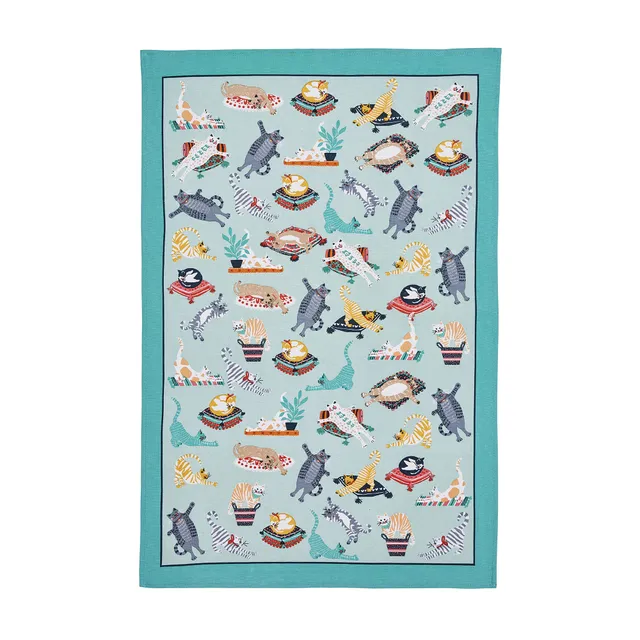 ulster-weavers-kitty-cats-baumwoll-geschirrtuch-in-blau image 1