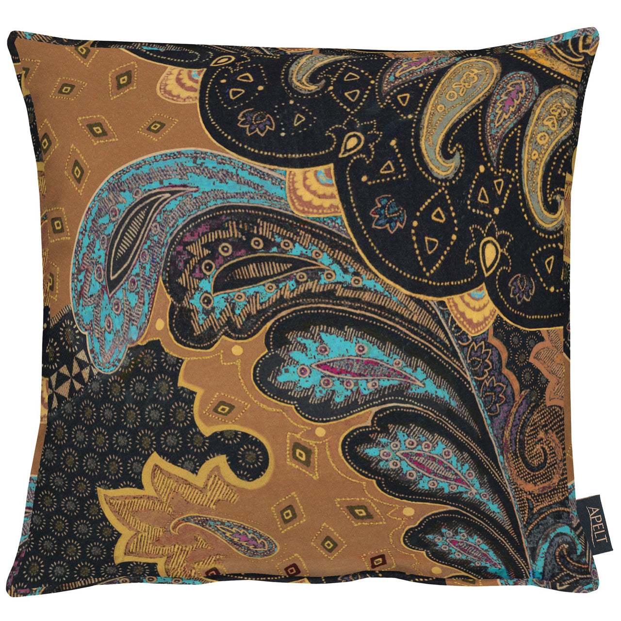 apelt-zoe-kissen-paisley-muster-samt-braun-mit-keder image 1