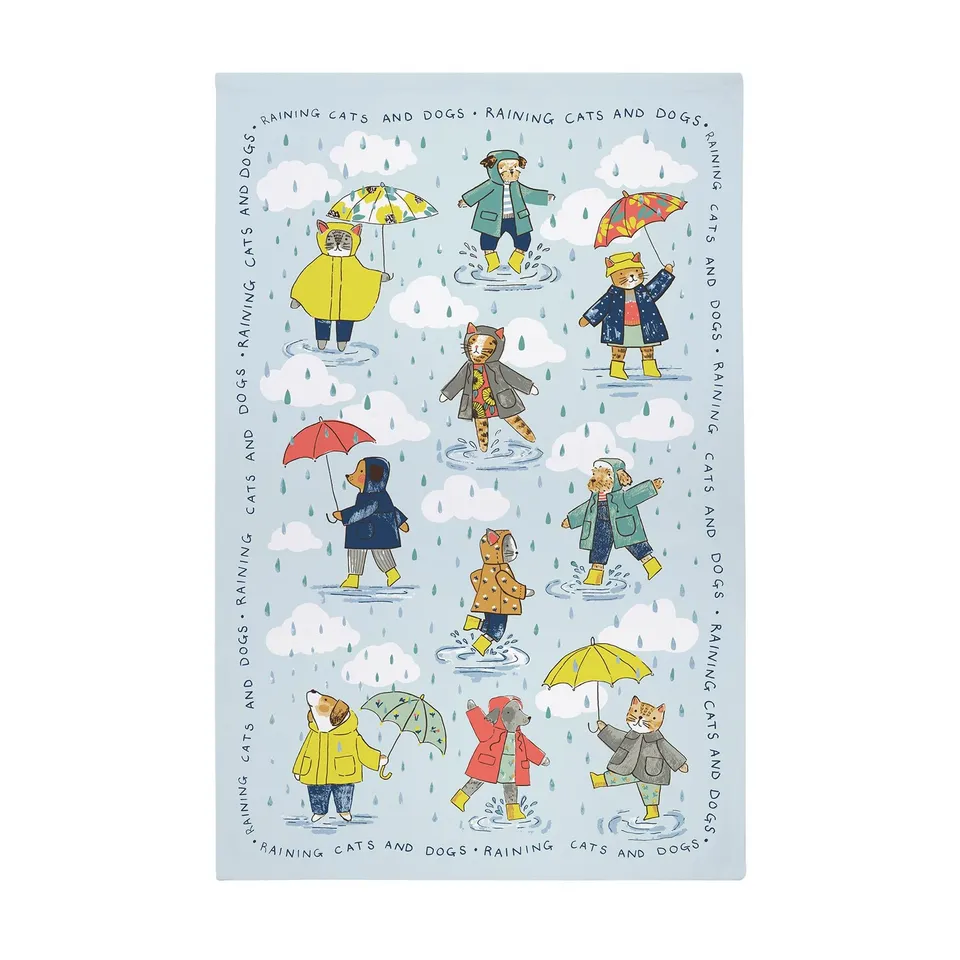ulster-weavers-raining-cats-dogs-geschirrtuch-baumwolle-in-blau image 1