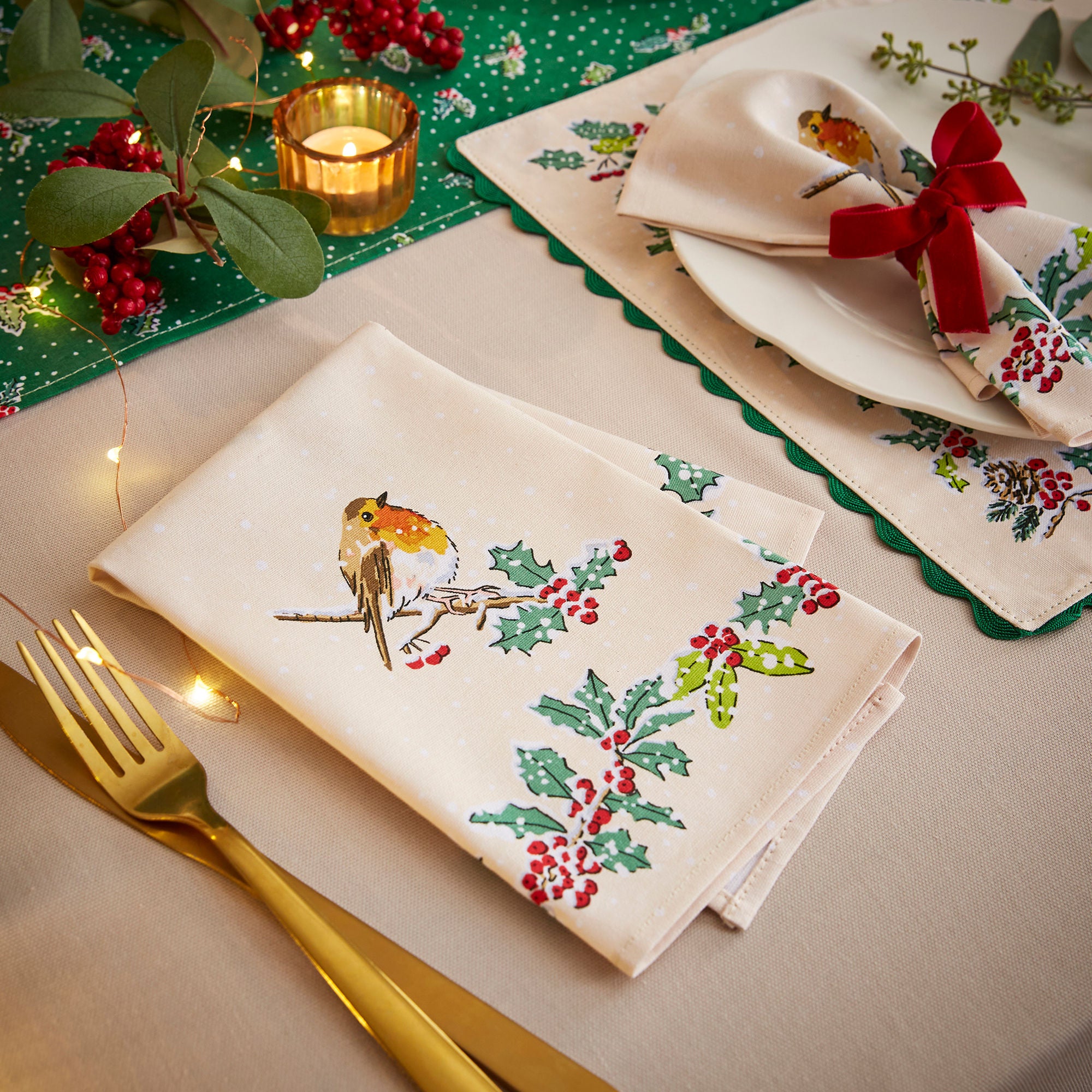 ulster-weavers-christmas-robins-stoffservietten-2er-pack-gr-n image 2